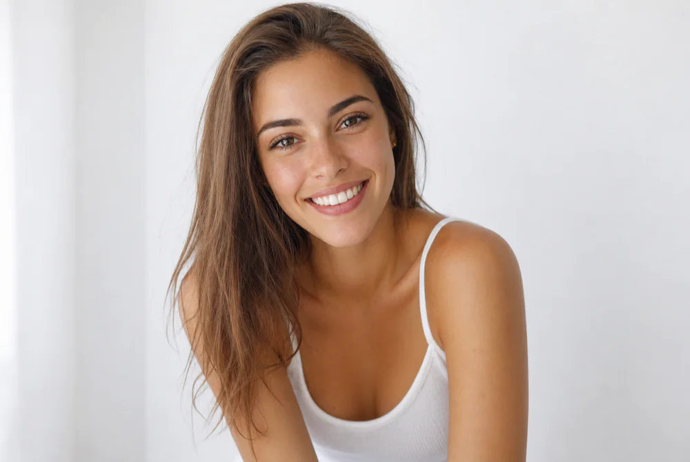 Nasmejana mlada ženska